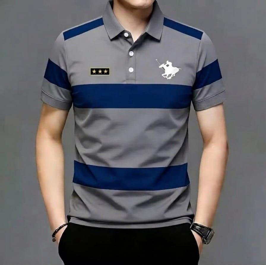 Premium Polo Shirt Striped Premium Polo Shirt - Image 1