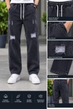 Stylish Semi Baggy Cargo Denim Pant - Image 4