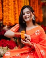 Chanderi Silk Digital Print Saree - Image 5