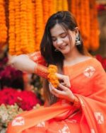 Chanderi Silk Digital Print Saree - Image 2